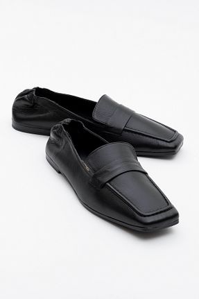 کفش لوفر مشکی زنانه چرم خالص luvishoes - کد 905784457