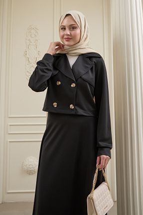 ست بالاتنه و پائین تنه حجاب مشکی زنانه رگولار InStyle - کد 905789533