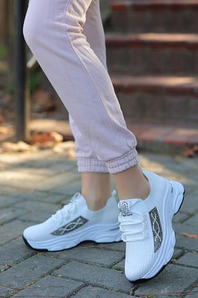 کفش اسنیکر سفید زنانه بند دار otuzbesshoes - کد 901353057