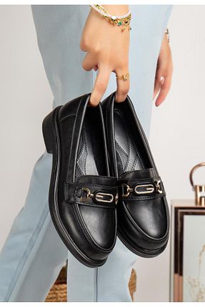 کفش لوفر مشکی زنانه چرم مصنوعی MODA MHS - کد 917648872
