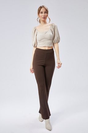 شلوار قهوه ای زنانه لیکرا Sym - کد 882462175