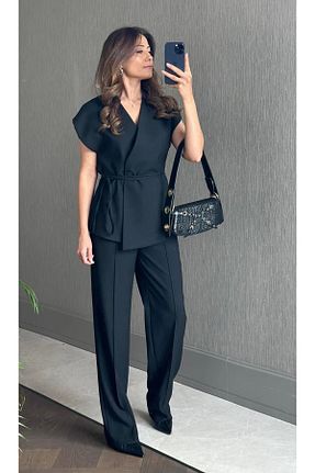 ست بالاتنه و پائین تنه مشکی زنانه بافتنی BELLA FASHION - کد 905841214