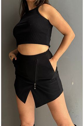 دامن مشکی زنانه پلی استر Butik - کد 905861962