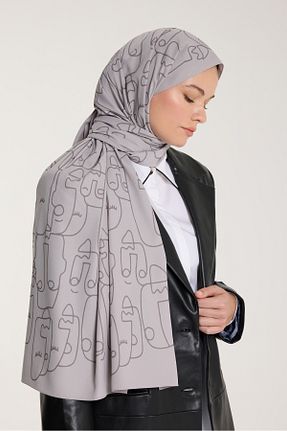 شال طوسی زنانه Medine İpeği PURESCARFS - کد 917790202