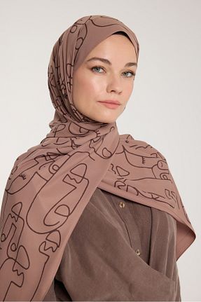شال قهوه ای زنانه Medine İpeği PURESCARFS - کد 917790077