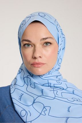 شال آبی زنانه Medine İpeği PURESCARFS - کد 917790009