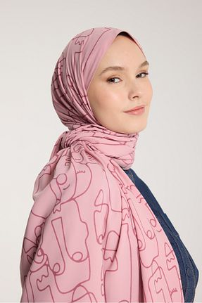 شال صورتی زنانه Medine İpeği PURESCARFS - کد 905957771