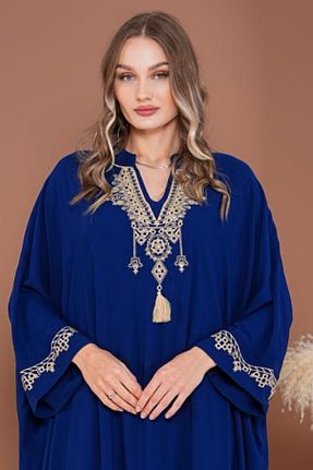 لباس سایز بزرگ سرمه ای زنانه ویسکون Eceyaman moda - کد 906407124