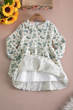 لباس سبز بچه گانه پنبه ای Cansın Mini - کد 917799049