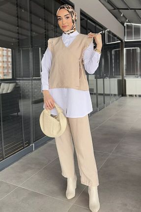 ست بالاتنه و پائین تنه حجاب طوسی زنانه رگولار Julude - کد 906015654