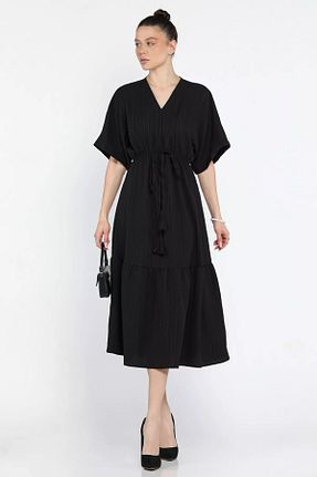 لباس مشکی زنانه بافتنی GÜLSELİ - کد 906013658