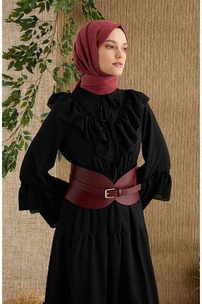 شال زرشکی زنانه پنبه ای Fatma Atasoy - کد 917802033