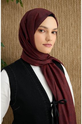 شال زرشکی زنانه Fatma Atasoy - کد 906017377