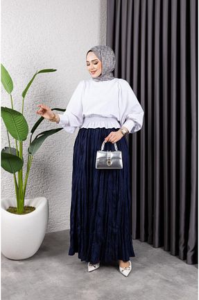 دامن حجاب سرمه ای زنانه بافتنی modatavil - کد 906085831