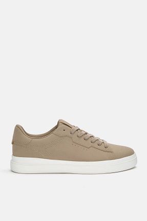 کفش اسنیکر قهوه ای مردانه چرم اصل Pull & Bear - کد 906032349