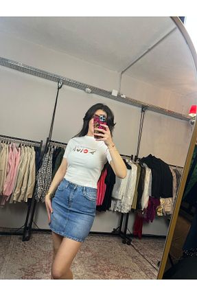 دامن آبی زنانه جین Pretty - کد 906085400