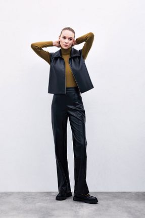 شلوار مشکی زنانه بافتنی Sateen - کد 906088743