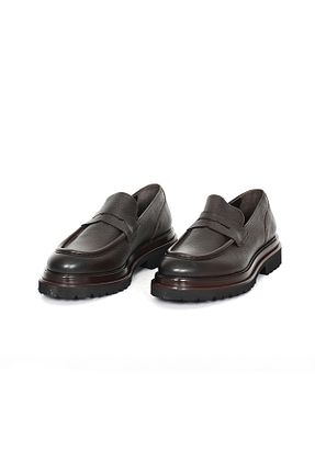 کفش لوفر قهوه ای مردانه چرم خالص Tuna - کد 917819548