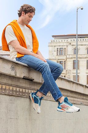 کفش اسنیکر بژ مردانه بند دار Jump - کد 795479780