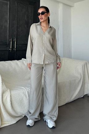 ست بالاتنه و پائین تنه طوسی زنانه بافتنی Madmext - کد 917822610