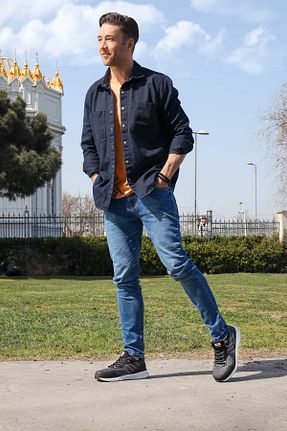 کفش اسنیکر مشکی مردانه بند دار Jump - کد 213627978