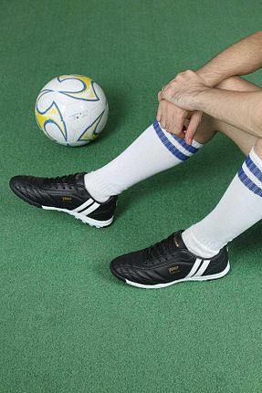 کفش فوتبال چمن مصنوعی مشکی مردانه پلاستیک Jump - کد 5940243