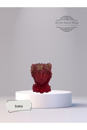 گلدان زرشکی پلاستیک 3D ART DECOR SHOP - کد 906180071
