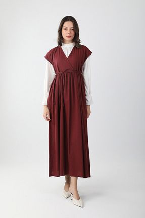 لباس حجاب زرشکی زنانه رگولار ZÜLAYS - کد 906172283