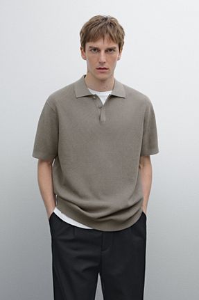 تیشرت طوسی مردانه رگولار Massimo Dutti - کد 906157405