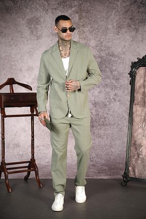 ست بالاتنه و پائین تنه خاکی مردانه بافت king brich - کد 906166902