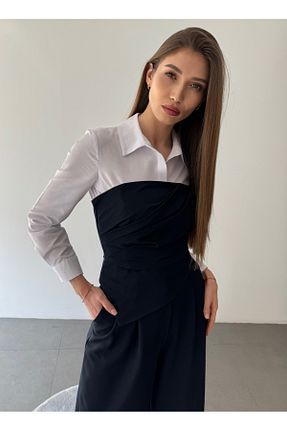 ست بالاتنه و پائین تنه سرمه ای زنانه بافتنی ossons - کد 906189503