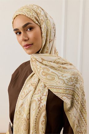 شال بژ زنانه ابریشم Qef - کد 917838917