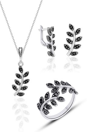 ست نقره زنانه 925 عیار SİLVERA TELKARİ - کد 897905923