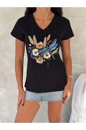تیشرت صورتی زنانه رگولار Esra Butik Hane - کد 810096993