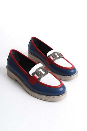 کفش لوفر سفید زنانه چرم خالص GNS Shoes - کد 917842103