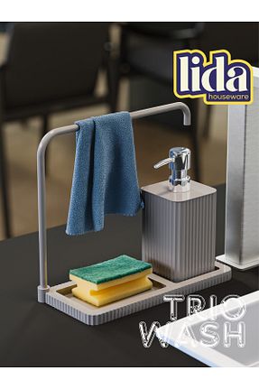 جا صابونی طوسی پلاستیک Lida Houseware - کد 906203222