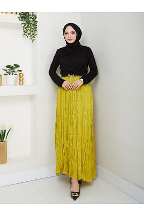 دامن زرد زنانه پلی استر moda armanc - کد 906216364