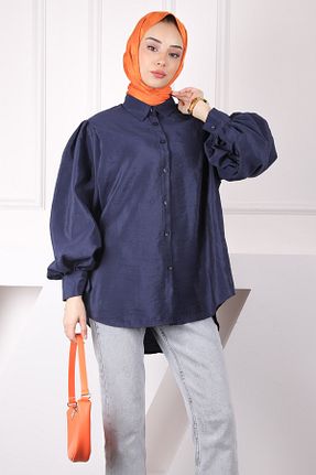 پیراهن حجاب سرمه ای زنانه رگولار İmajButik - کد 906242696