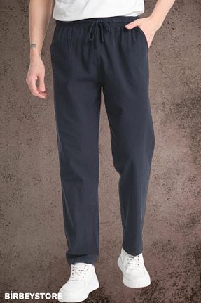 شلوار سرمه ای زنانه کتان BİRBEYSTORE - کد 906219732