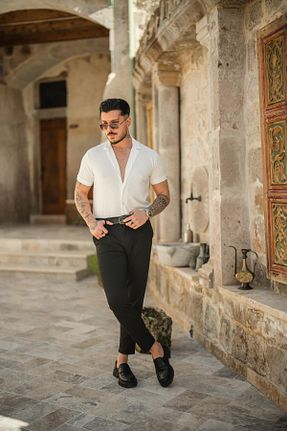 پیراهن سفید مردانه Asimetrik OUTFİT MAN - کد 816180852
