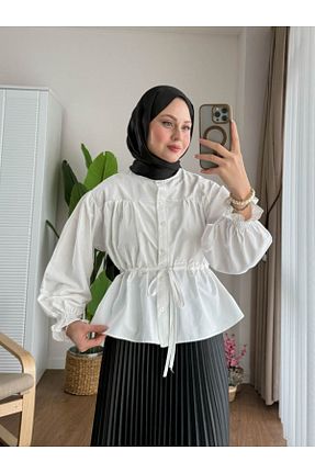 پیراهن حجاب سفید زنانه رگولار Genel Markalar - کد 906242529