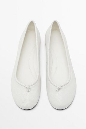 کفش کژوال سفید زنانه چرم خالص Massimo Dutti - کد 906233298