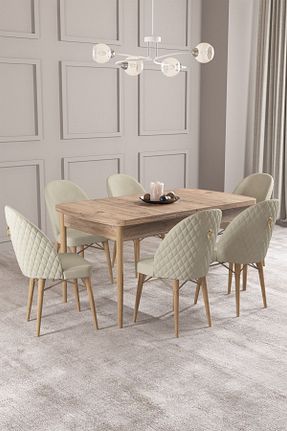 ست میز آشپزخانه نباتی MDF asaella mobilya - کد 906228091