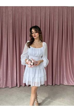 لباس سفید زنانه بافتنی MODA DURAĞI - کد 906253888