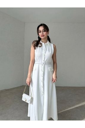 لباس سفید زنانه بافتنی Afiş Butik - کد 906308315