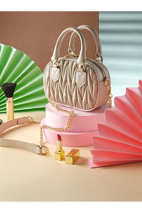 کیف دوشی بژ زنانه چرم مصنوعی Bagacar - کد 906312418