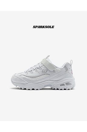 کفش اسنیکر سفید بچه گانه بند دار Skechers - کد 906348406