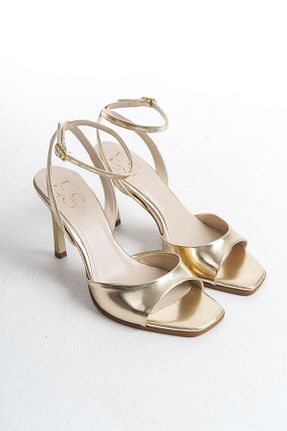 کفش پاشنه بلند کلاسیک طلائی زنانه چرم مصنوعی Liza Shoes - کد 906369641