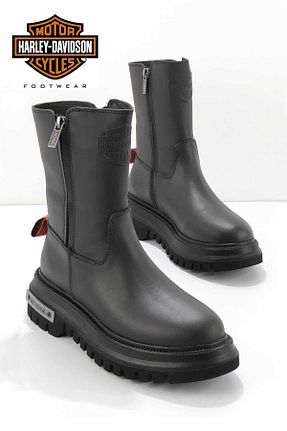 بوت / نیم بوت مشکی زنانه چرم خالص Harley Davidson - کد 338557925