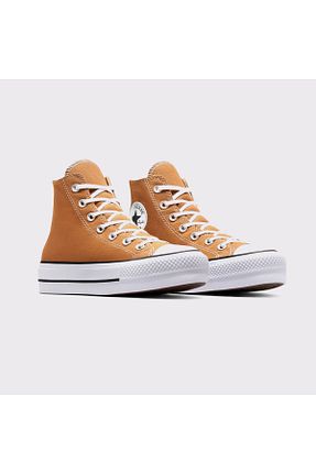 کفش اسنیکر نارنجی زنانه بند دار Converse - کد 906418296